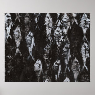 Fossilvit fisk i svart bakgrund poster