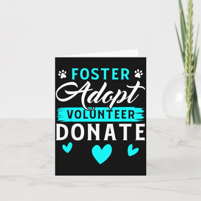 Foster Adoptera Frivilligarbete Donera Roligt Djur Kort (Framsida)
