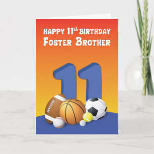 Foster Brother 11:e födelsedag Sports Bollar Kort