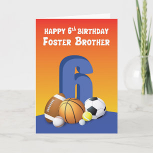 Foster Brother 6e Birthday Sports Bollar Kort