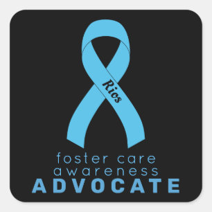 Foster Care Advocate Black Square Sticker Fyrkantigt Klistermärke