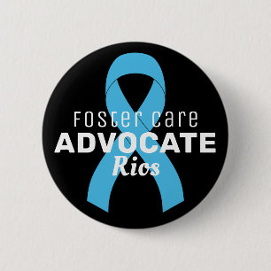 Foster Care Advocate Ribbon Black Button Knapp