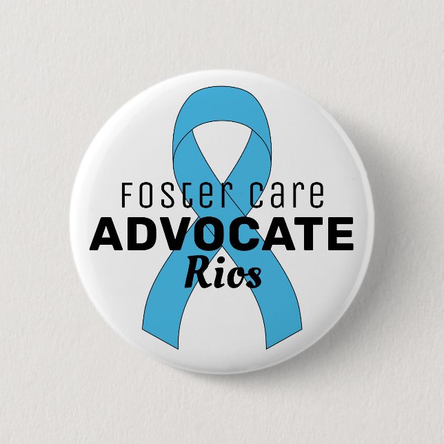 Foster Care Advocate Ribbon White Button Knapp (Framsida)