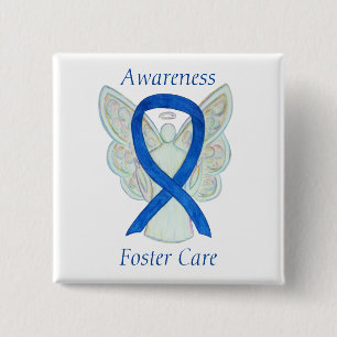 Foster Care Angel Blue Awareness Ribbon Pin Knapp