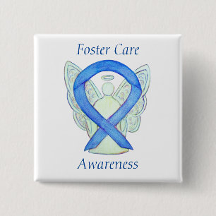 Foster Care Angel Blue Awareness Ribbon Pin Knapp