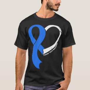Foster Care Awareness Hökar Kärlek Heart Ribbon Ha T Shirt