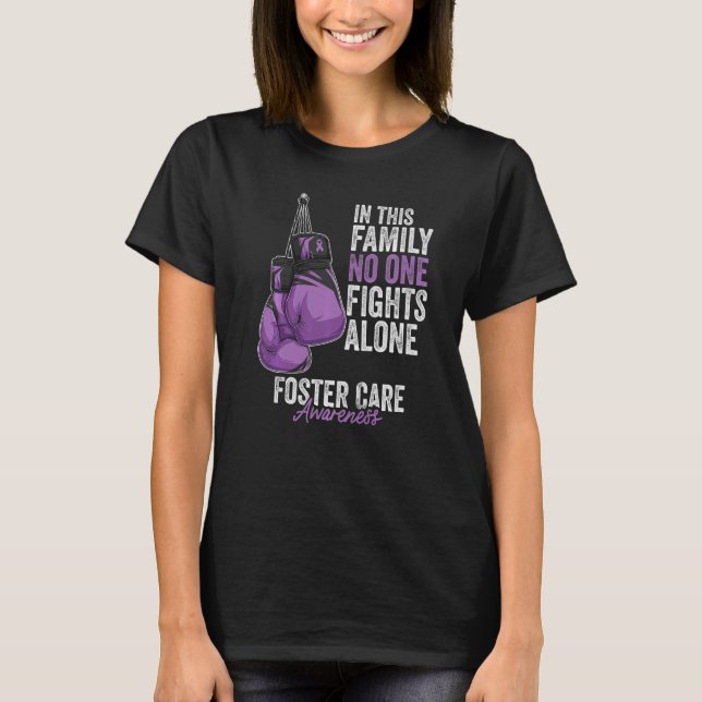 Foster Care Awareness Month Boxing Glove Lavender T Shirt (Framsida)