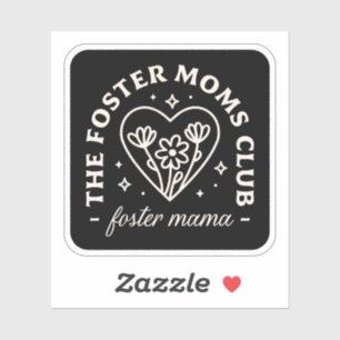 Foster care mammor klubb support group Black Klistermärken