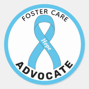 Foster Care Ribbon White Round Sticker Runt Klistermärke