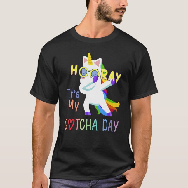 Foster Child Adoption Hooray Det är min Gotcha-dag T Shirt (Framsida)