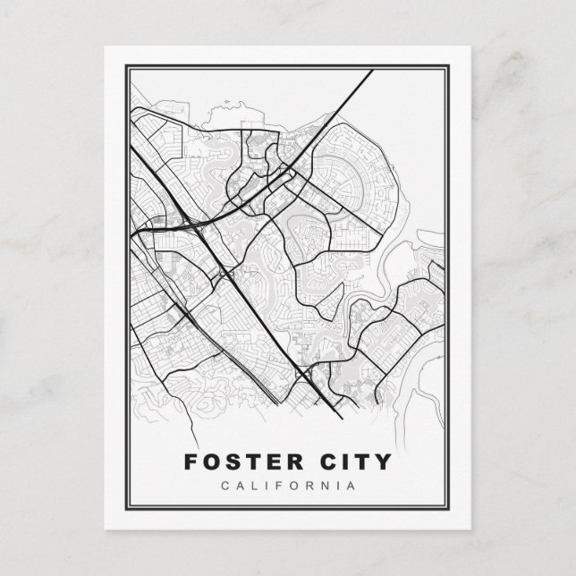Foster City Karta Helg Vykort (Framsida)
