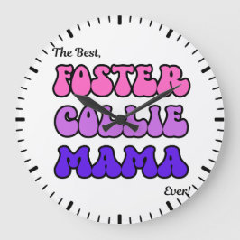 Foster Collie Mom Clock Stor Klocka