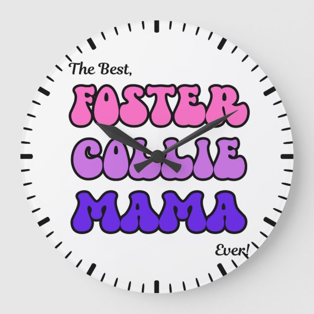 Foster Collie Mom Clock Stor Klocka (Framsida)