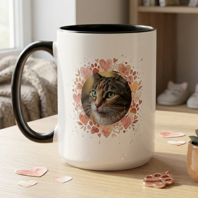 Foster Fail Husdjursfoto Hjärtkrans Present Mugg (Foster failure celebration pet adoption mug)