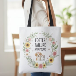 Foster Failure Tote Bag - Floral Wreath Pet Design Tygkasse