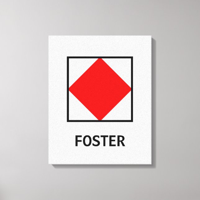 Foster Family Namn Nautical Flagga Canvastryck (Framsida)