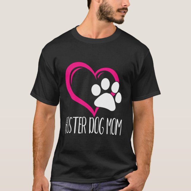 Foster Hund Cute Hund Heart T Shirt (Framsida)