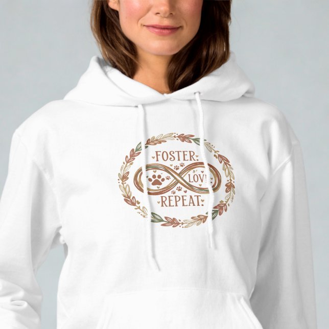Foster Kärlek Repeat Ofinity Tass Hoodie T Shirt (Animal foster hoodie)