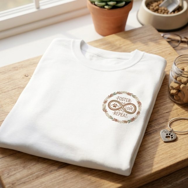 Foster Kärlek Upprepa Oändlighet Tass Krans T Shirt (Boho foster love repeat infinity t-shirt for the rescue advocate — a great holiday gift idea.)