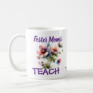 Foster Mammor TEACH Rosa & Indigo Watercolor Blomm Kaffemugg