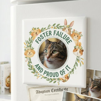 Foster Misslyckande Stolt Foto Blommig Djurkrans Magnet