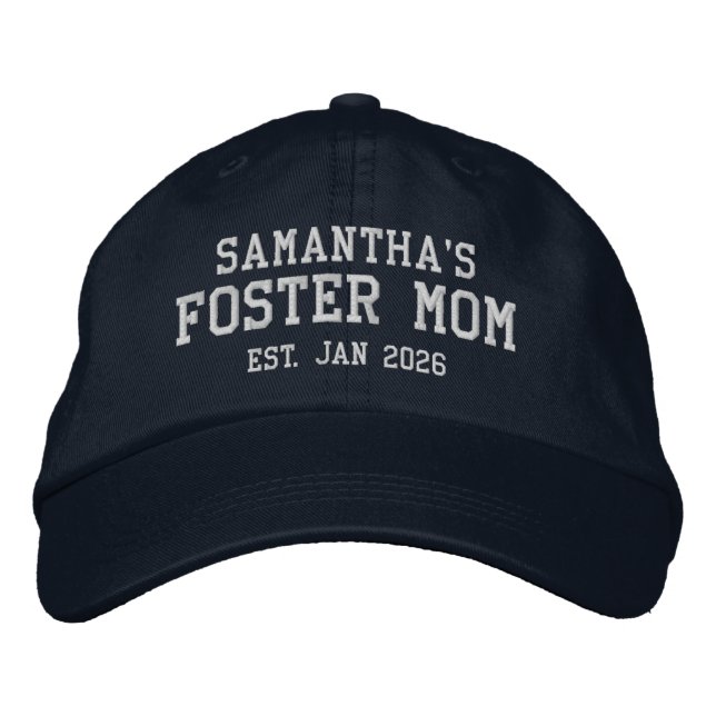Foster Mom Personalized Embroidered Hat Broderad Keps (Framsida)