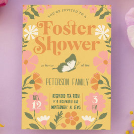 Fosterdusch för återfyllnadsfärgad Blomsterträdgår Inbjudningar