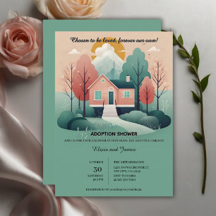 Fosterdusch för cute Modern For Home Adoption Fost Inbjudningar
