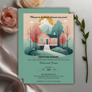 Fosterdusch för cute Modern For Home Adoption Fost Inbjudningar