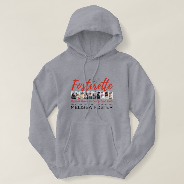 Fosterette Grått Hoodie T Shirt (Design framsida)