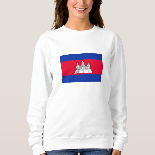 Fosterlandsk Cambodia Flagga T Shirt (Framsida)