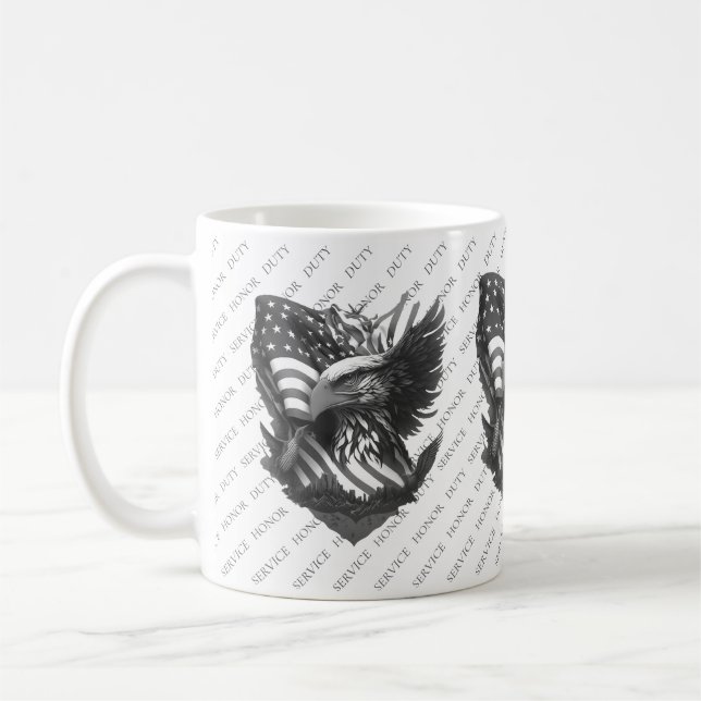 Fosterländsk militär uppskattning tack veteraner kaffemugg (Vänster)