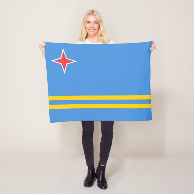 Fosterländska Arubas flagga Fleecefilt (På plats)
