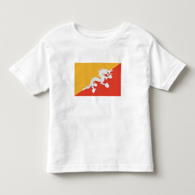 Fosterländska Bhutans flagga T Shirt (Framsida)