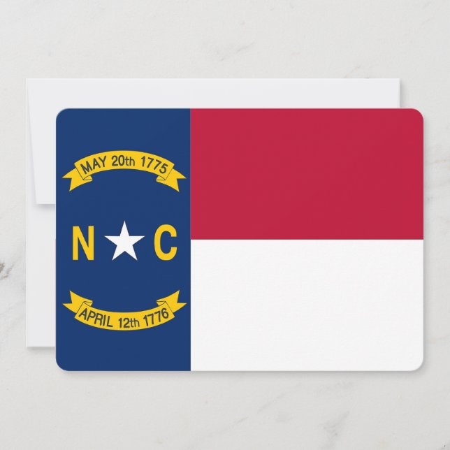 Fosterländska inbjudningar med Nord-Carolinas flag (Framsida)