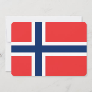 Fosterländska inbjudningar med Norges flagga