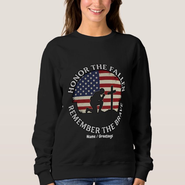  Fosterländska minnesdagen Hedra De Fallna Knäböja T Shirt (Framsida)