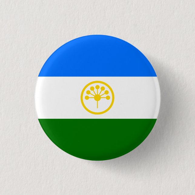 Fosterlandsvänliga Bashkortostan flagga Knapp (Framsida)