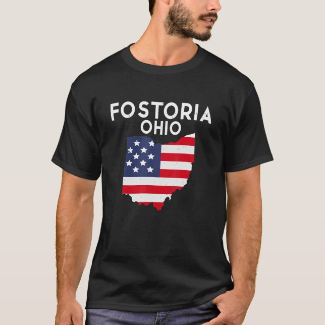 Fostoria Ohio USA State America Travel Ohioan T Shirt (Framsida)