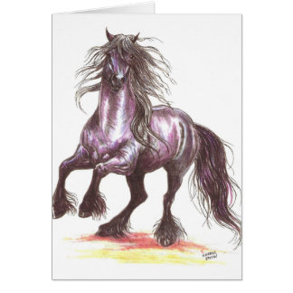 Fostra Friesianhästen Hälsningskort