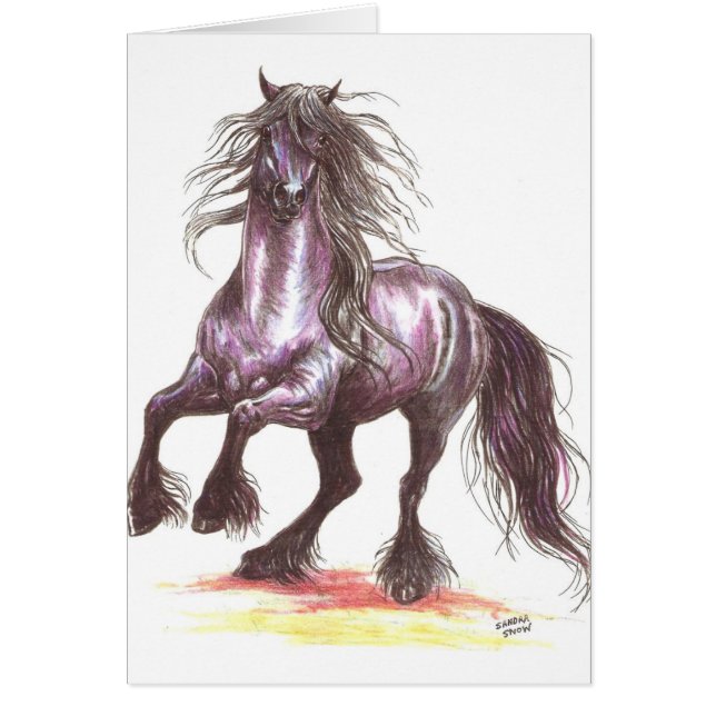 Fostra Friesianhästen Hälsningskort (Framsidan)
