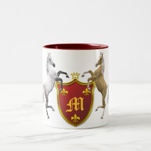 Fostra hästar med ett heraldiskt skydda, Två-Tonad mugg