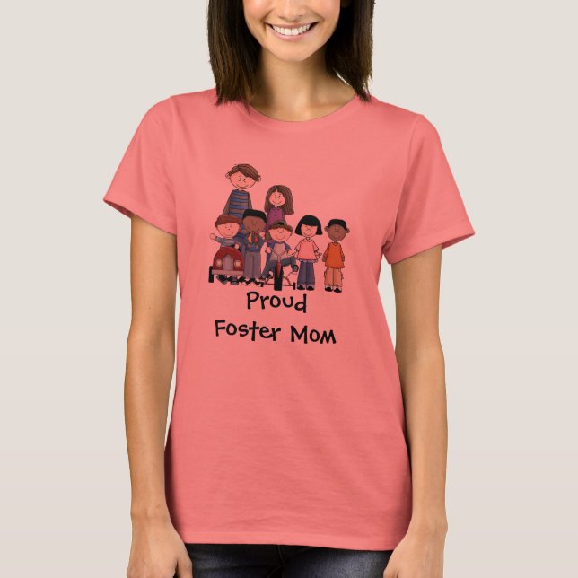 fostra mamma T'shirt Tee Shirt (Framsida)