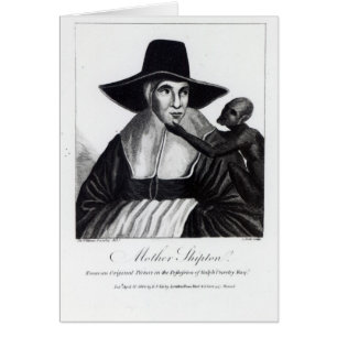 Fostra Shipton som inristas av John Scott, 1804 Hälsningskort