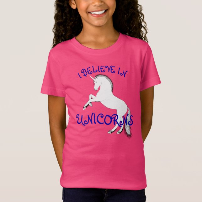 Fostra vitUnicorn & "mig tro i Unicorns ", Tee (Framsida)