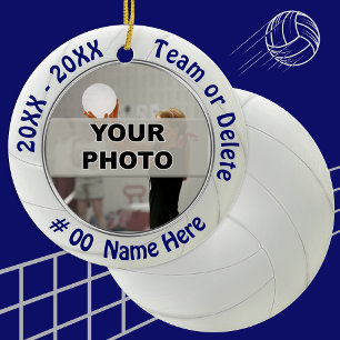 Fot och Personlig Volleyball Ornaments Julgransprydnad Keramik