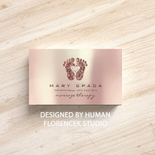 Fot Reiki rosa Glitte för massageterapiReflexolog Visitkort
