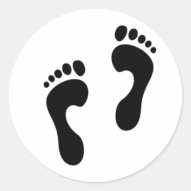 fotavtryck 2 runt klistermärke (Framsida)