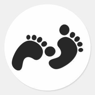 Fotavtryck av baby runt klistermärke