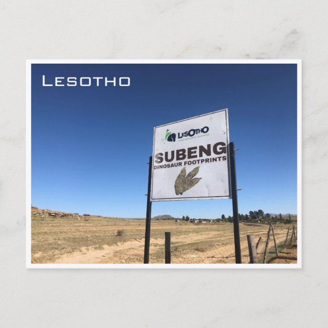 fotavtryck av dinosaurier vykort (Framsida)